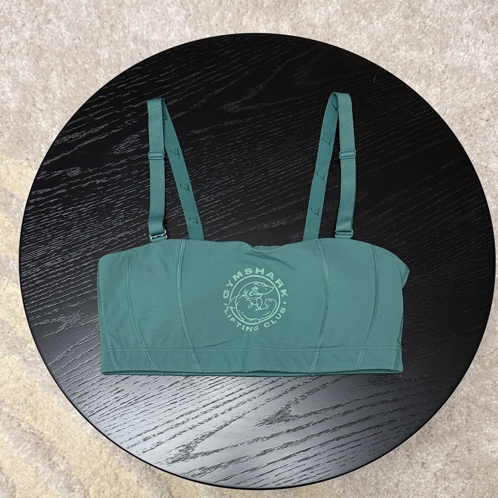 Gymshark Legacy Bandeau Green Sports Bra with removable straps